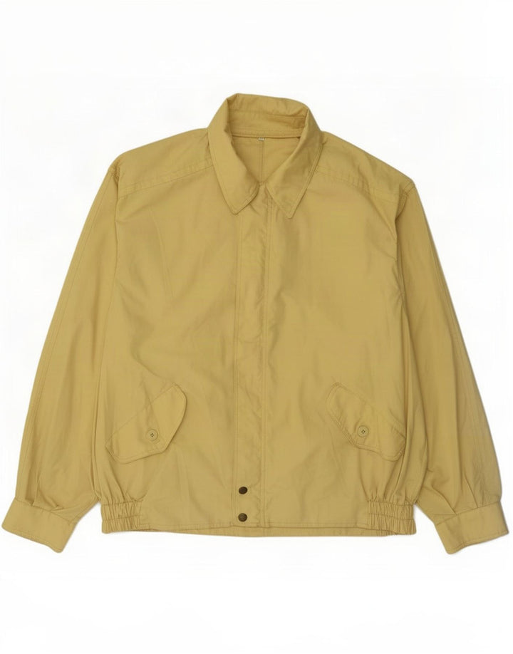 Vintage Mens Bomber Jacket UK 44 2XL Jaune Polyester