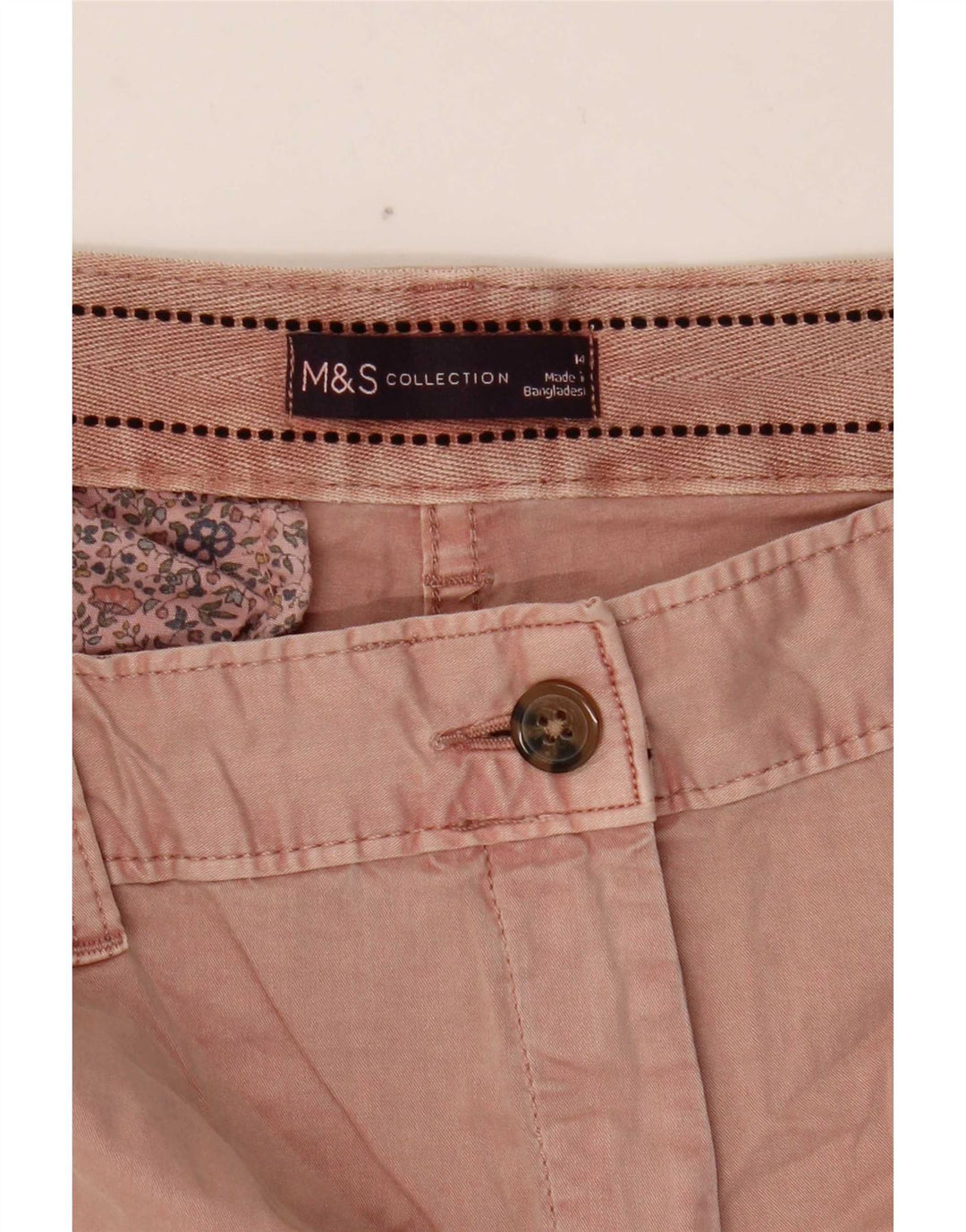 Marks & Spencer Short chino pour femme UK 14 Large W34 Rose