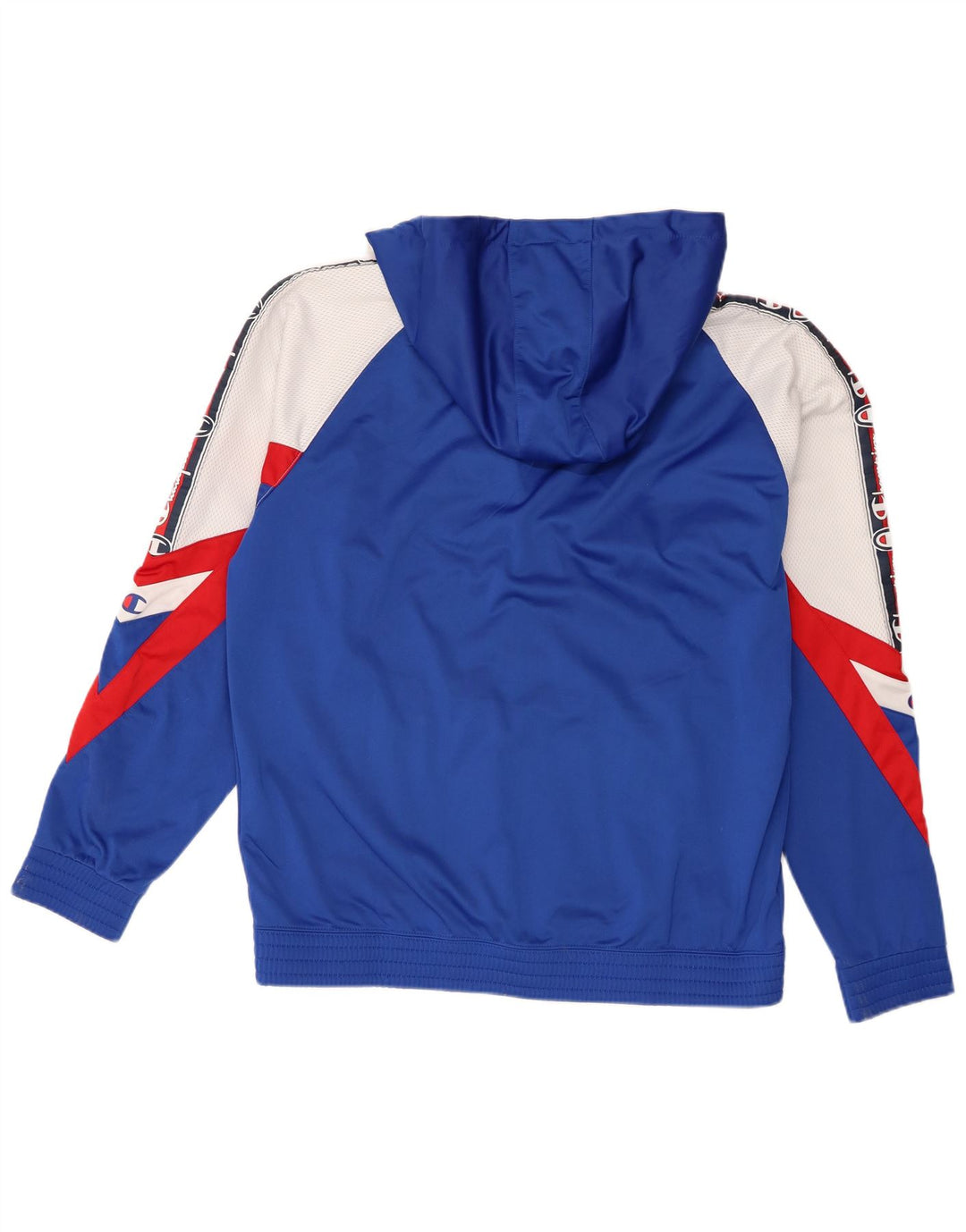 Champion Veste de survêtement à capuche graphique pour homme, grand, bleu, color block