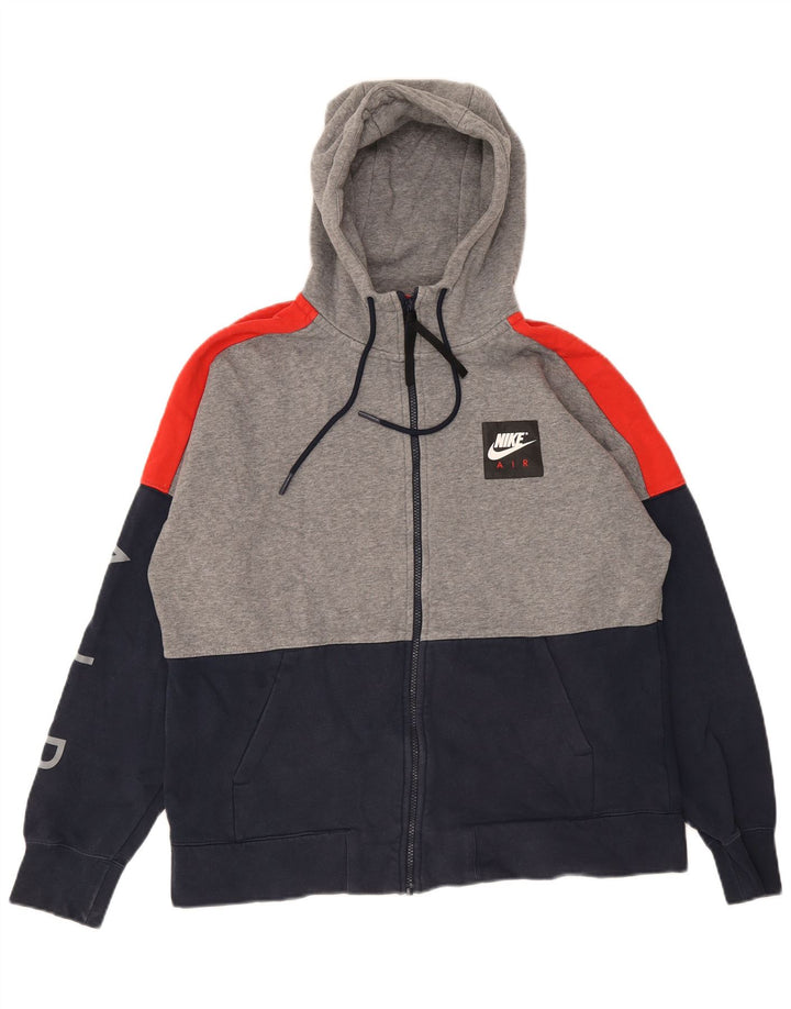NIKE Pull à capuche zippé graphique pour hommes, grand color block multicolore