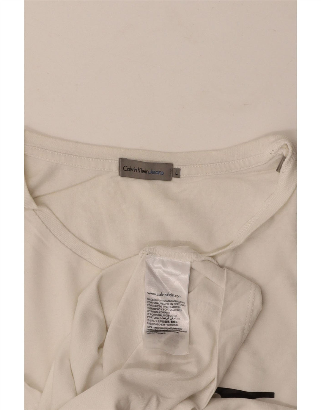 CALVIN KLEIN JEANS T-Shirt Graphique Homme Grand Blanc Coton