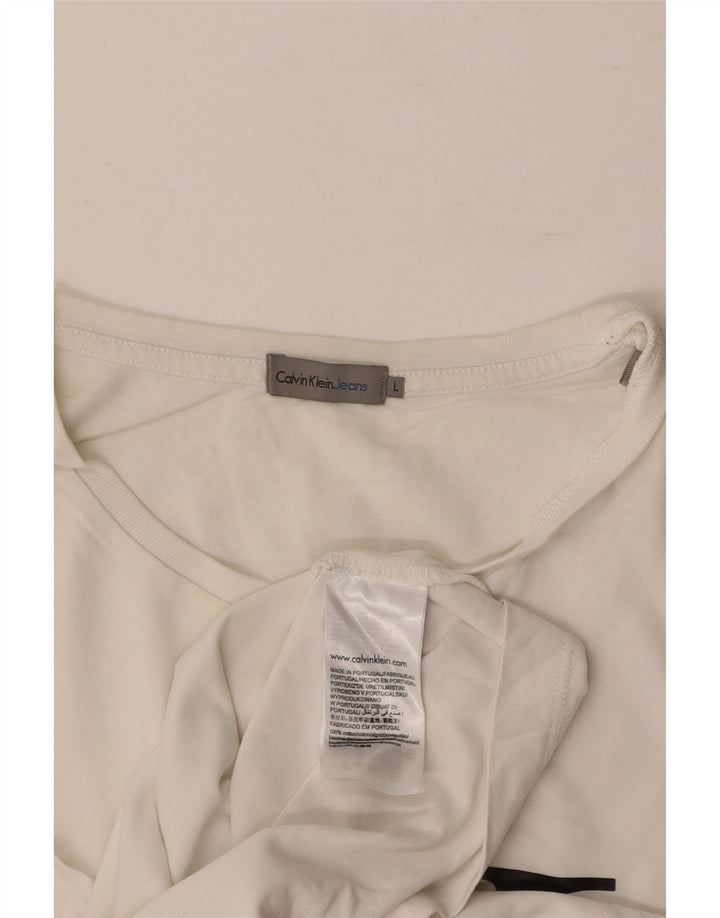 CALVIN KLEIN JEANS T-Shirt Graphique Homme Grand Blanc Coton
