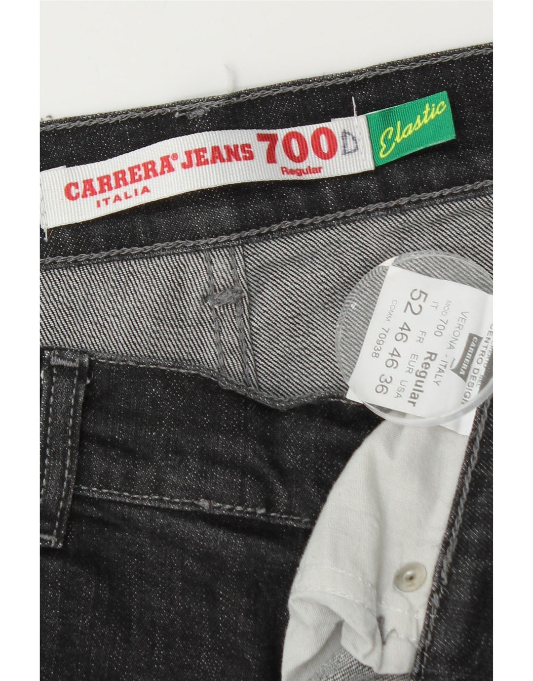 Carrera Jean droit 700 coupe droite pour homme IT 52 XL W36 L30 Gris Coton