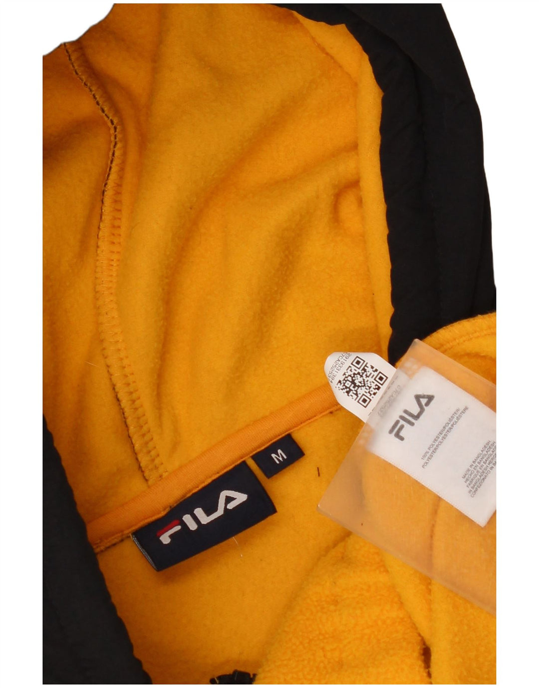 Fila Pull Polaire à Capuche Graphique Homme Jaune Moyen Polyester Colorblock