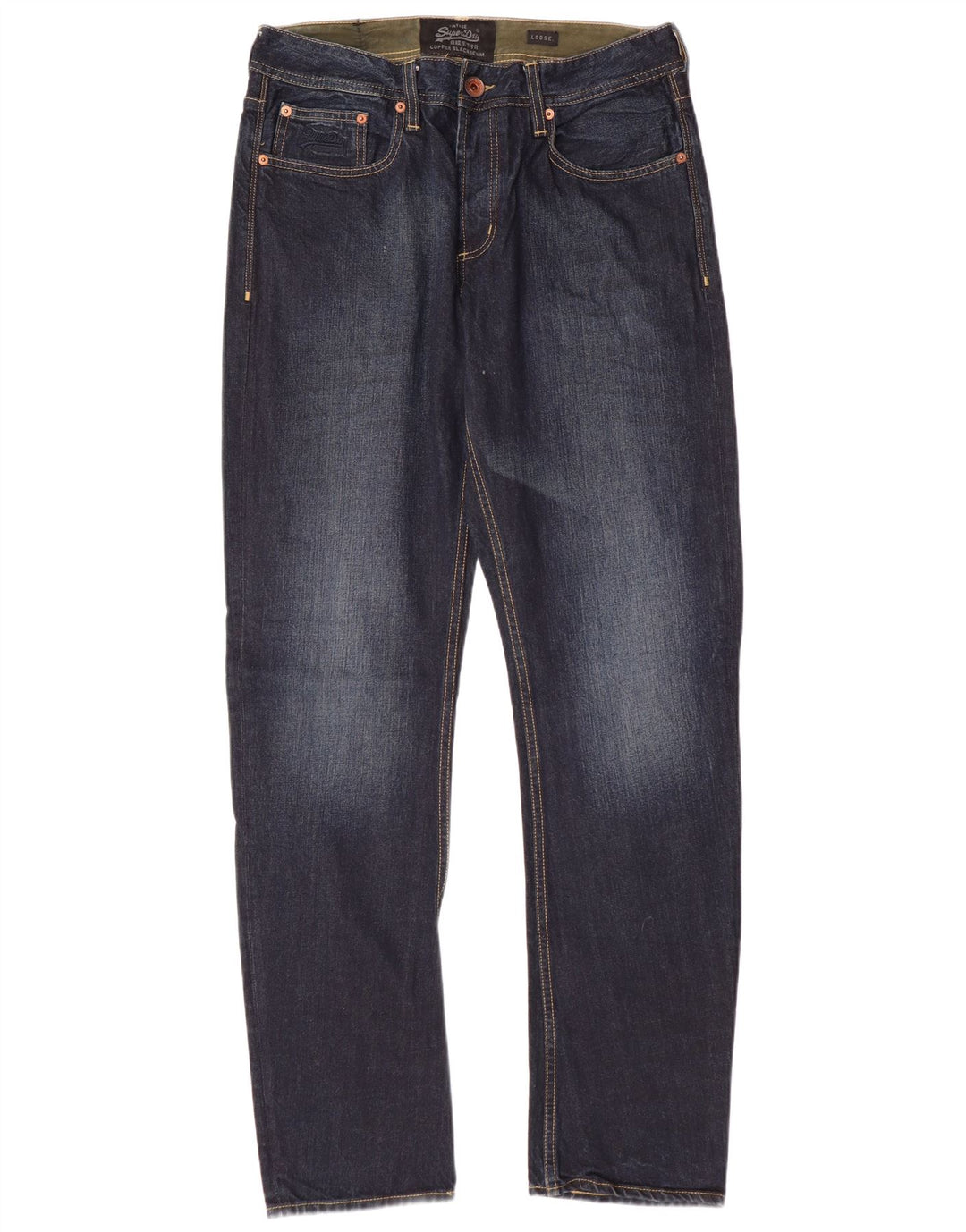 SUPERDRY Jean ample homme W32 L32 bleu marine coton