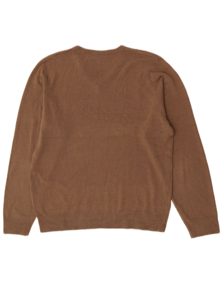 Marks & Spencer Pull Col V Homme Acrylique Beige Moyen