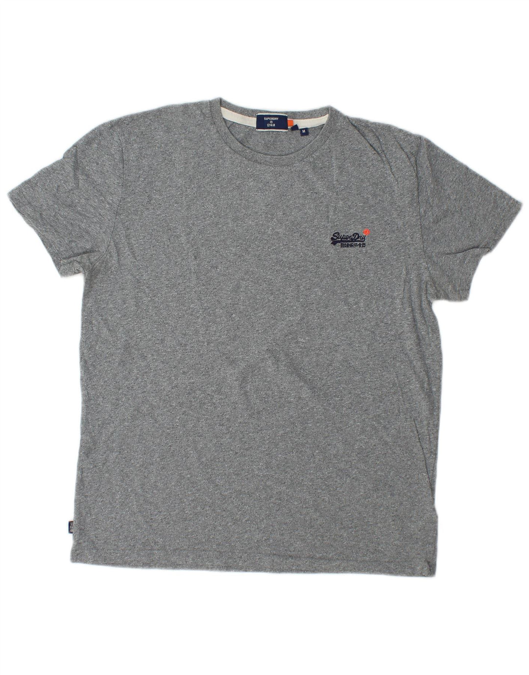 SUPERDRY T-Shirt Femme Top UK 14 Gris Moyen Coton