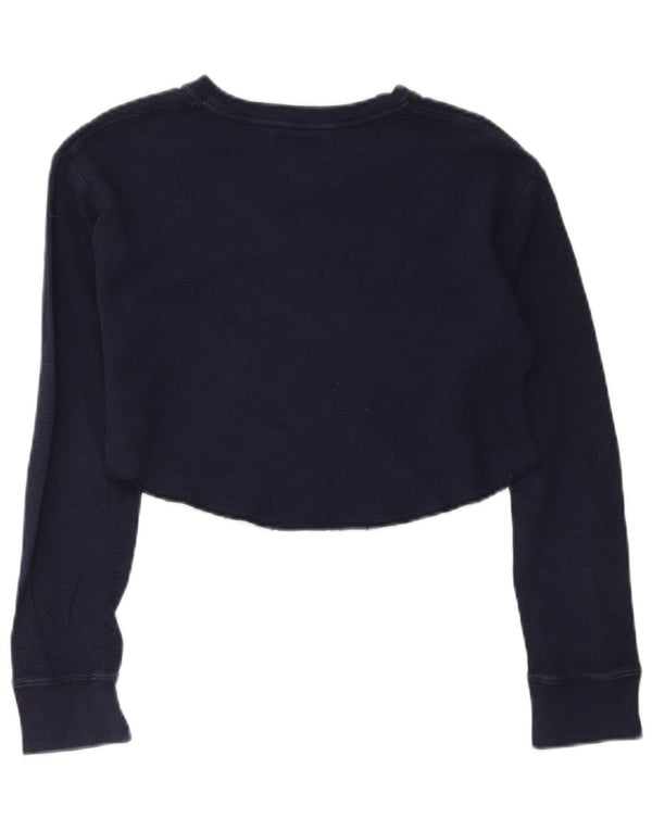 Polo Ralph Lauren Haut court à manches longues pour femme UK 18 XL Bleu marine Coton