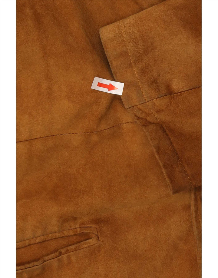 veste en daim homme vintage IT 46 petit cuir marron