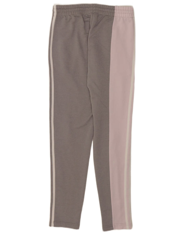 Adidas Pantalon de survêtement pour femme UK 8/10 Petit Gris Colorblock Polyester