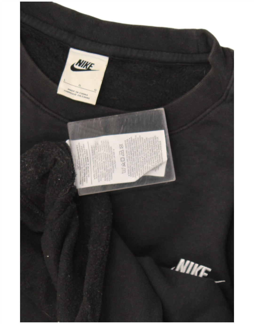 Nike Sweat-shirt pour homme en coton noir Taille L
