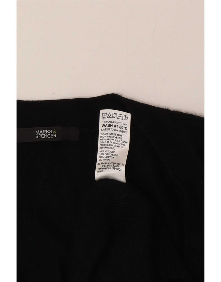 Marks & Spencer Pull cardigan long pour femme UK 12 Viscose noir moyen