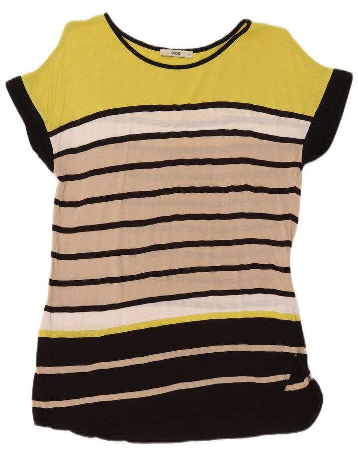 Oasis T-Shirt Femme UK 10 Petit Rayé Multicolore