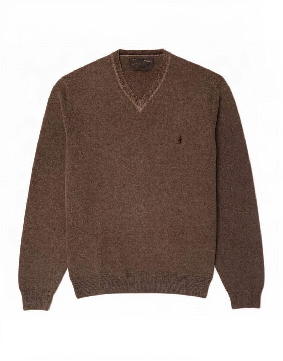 Marlboro Classics Pull col V pour homme en laine marron Taille L