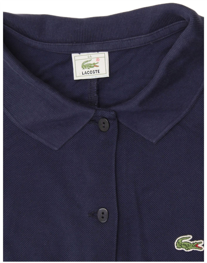 LACOSTE Womens Sleeveless Shirt Size 44 Large Navy Blue Cotton