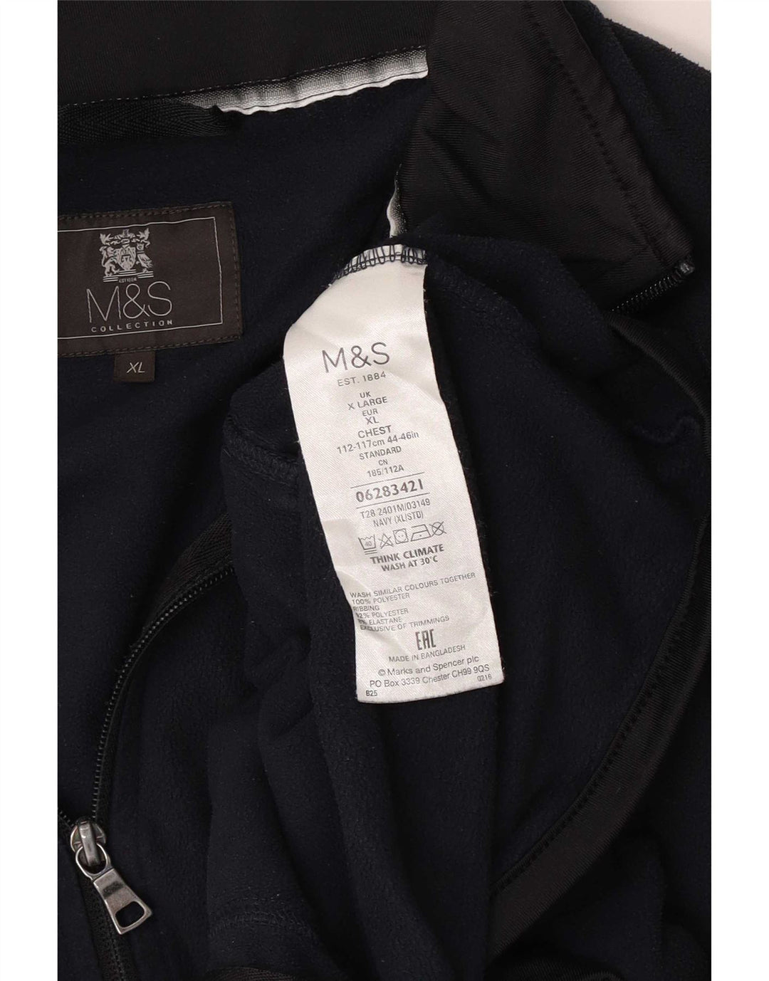 Marks & Spencer Veste polaire pour homme UK 42 XL Bleu marine Polyester