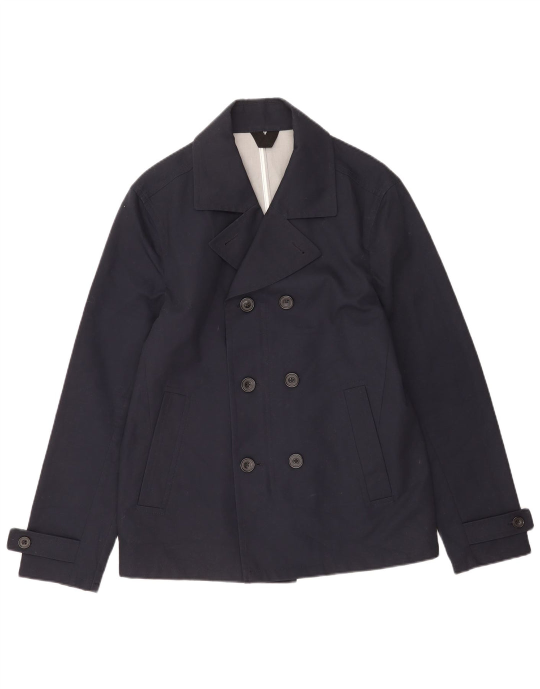 Marks & Spencer Caban Homme UK 38/40 Petit Bleu Marine Coton