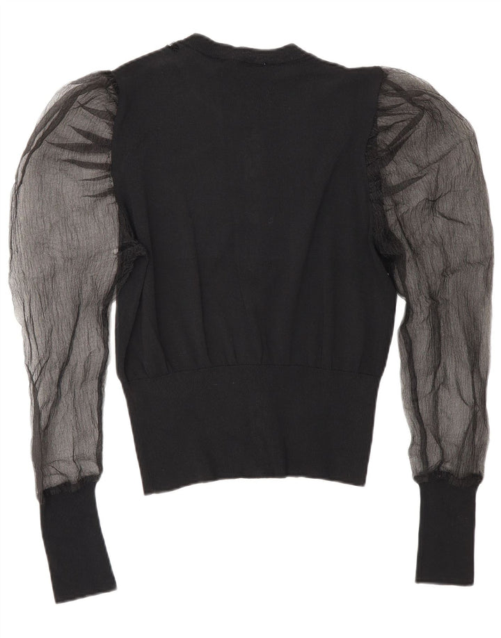 Zara Femme Cardigan Top Medium Noir Viscose