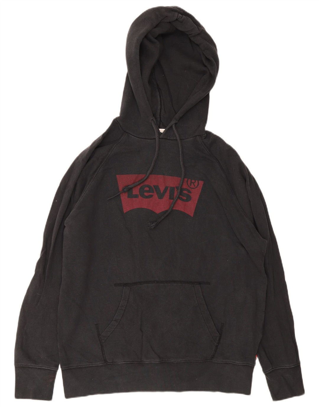 Levi's Mens Graphic Hoodie Jumper Medium Black Cotton