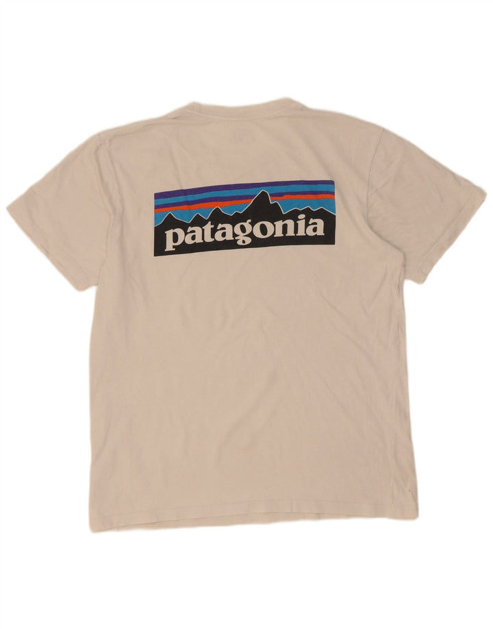 Patagonia T-Shirt Regular Fit Graphic Homme Blanc Moyen Coton