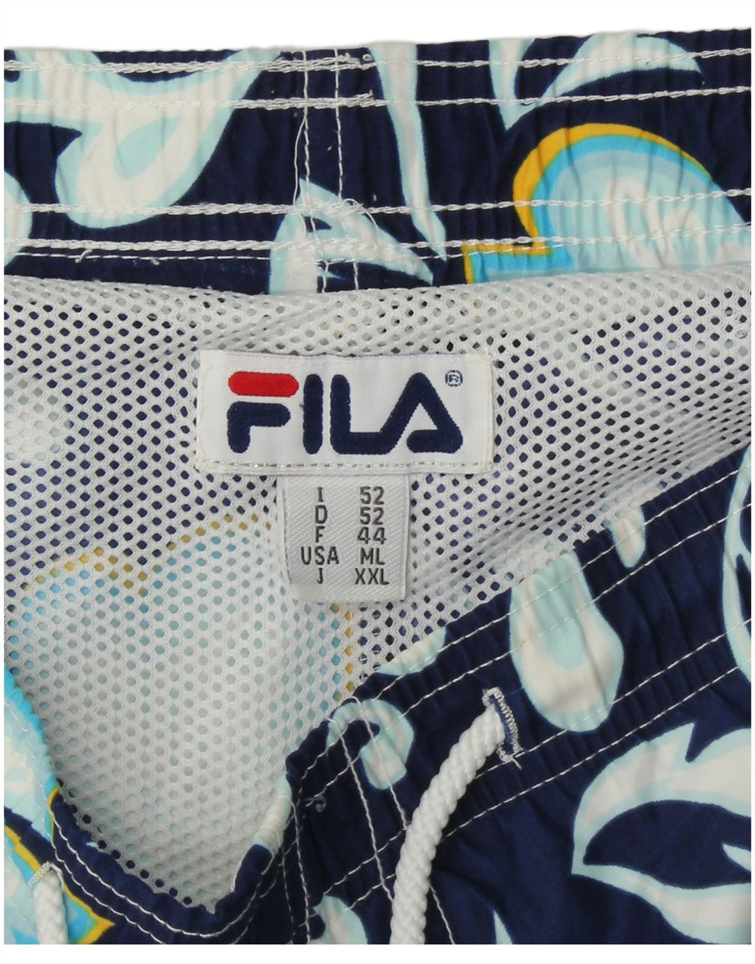 FILA Short de Bain Homme IT 52 XL Bleu Marine Coton Floral