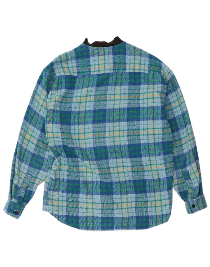 Mac Fashion Chemise en flanelle pour homme en laine à carreaux bleu moyen