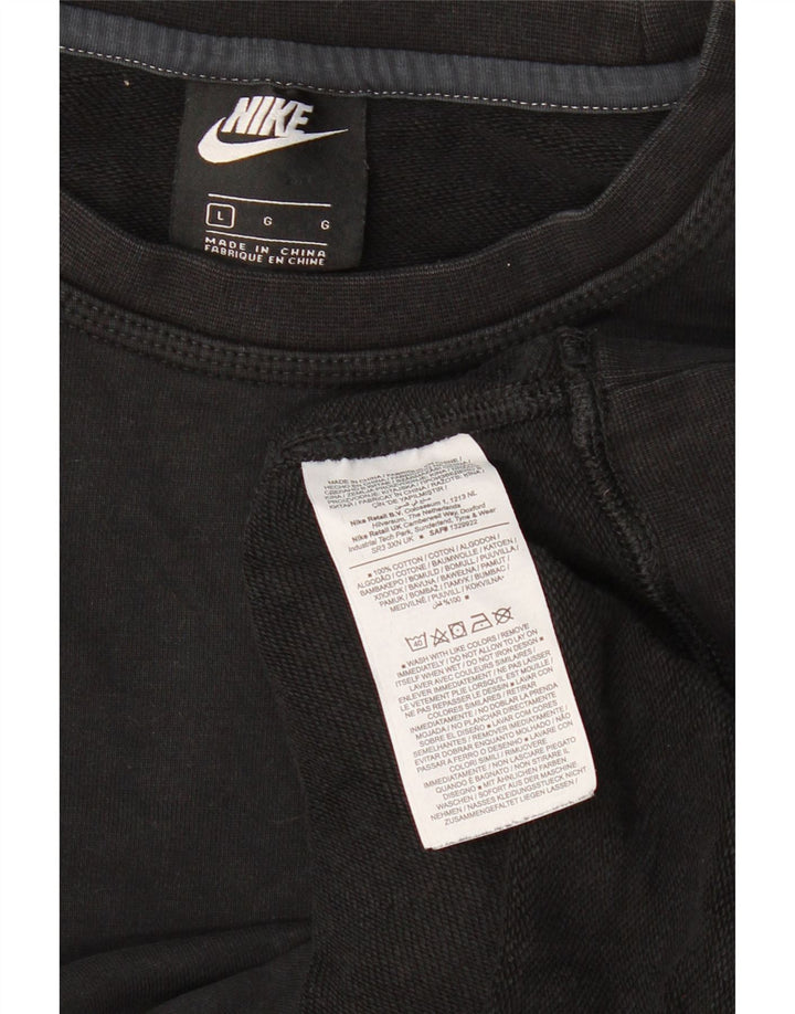 NIKE Sweat-shirt pour homme en coton noir Taille L