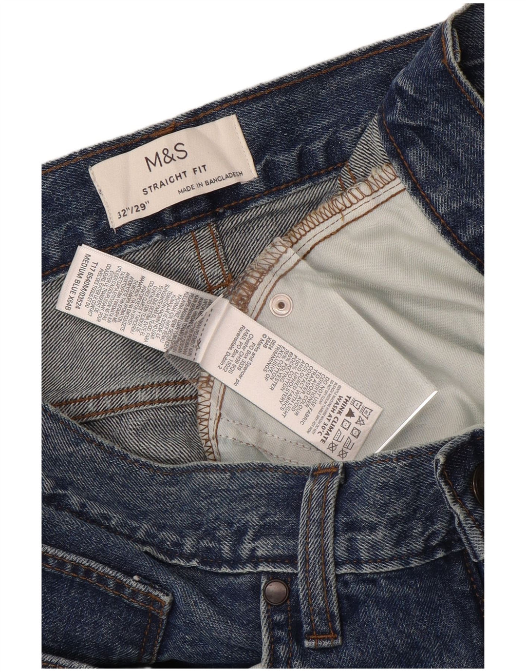 Marks & Spencer Jean droit homme W32 L29 bleu coton
