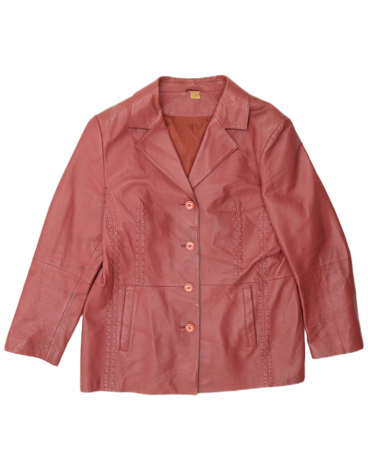 veste en cuir femme vintage UK 16 Grand Rose