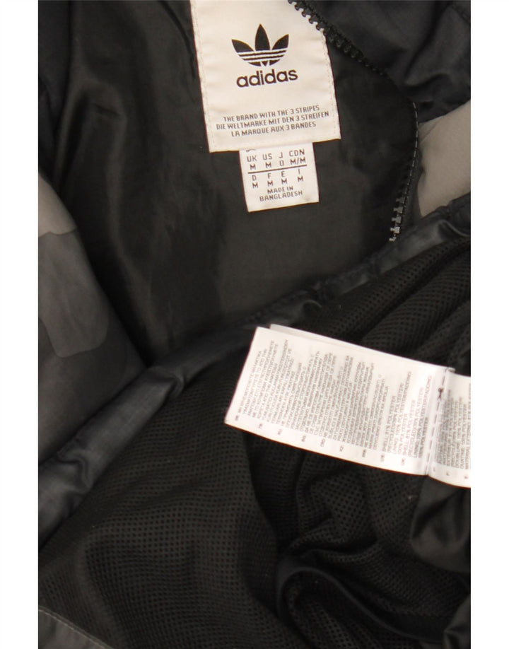 Adidas Veste matelassée à capuche graphique pour homme UK 38 Gris moyen Camouflage