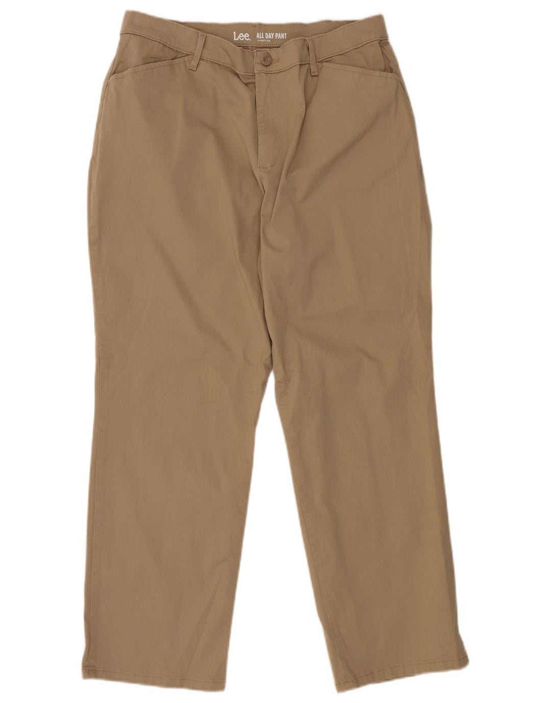 LEE Pantalon droit décontracté pour femme US 14 XL W34 L28 Marron Coton