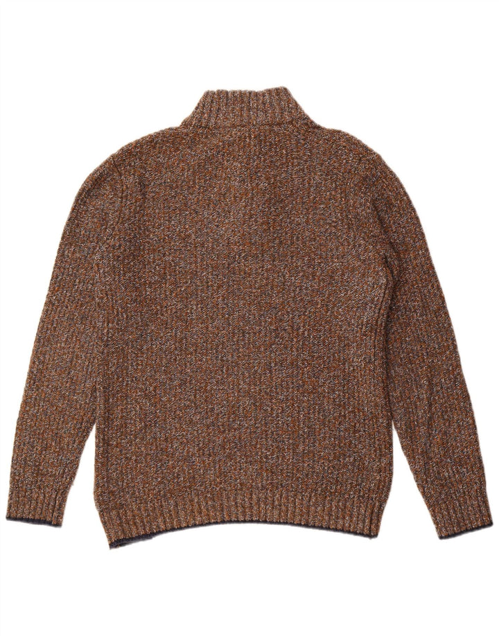 Fat Face Pull col boutonné pour homme en coton moucheté marron moyen