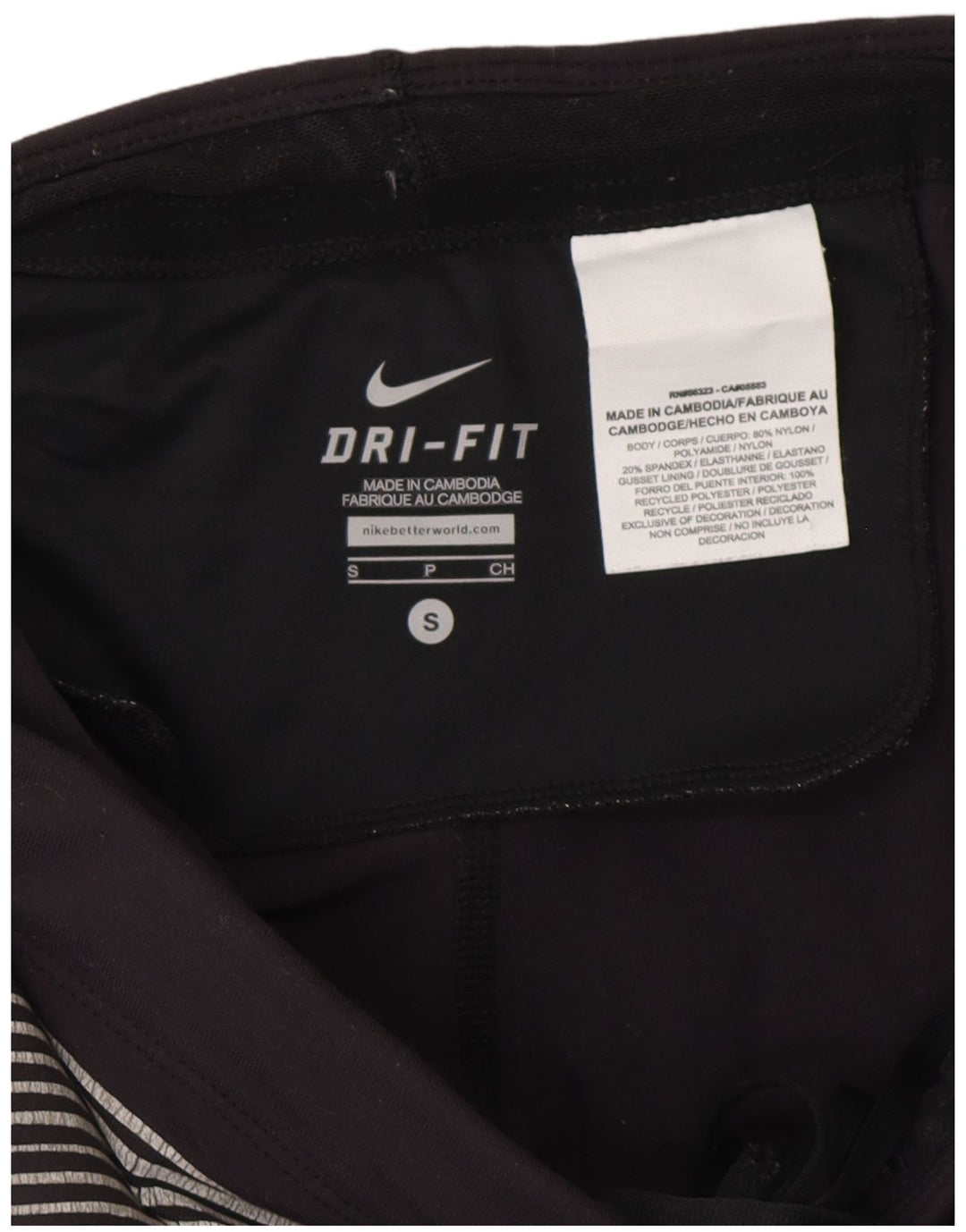 NIKE Legging Dri Fit pour femme UK 8 Petit nylon à fines rayures gris