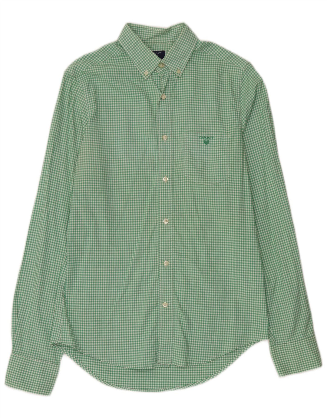 Gant Chemise Homme Petit Carreau Vert Coton