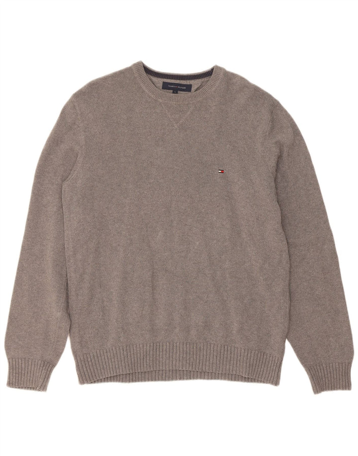 Tommy Hilfiger Pull ras du cou pour homme, grand gris