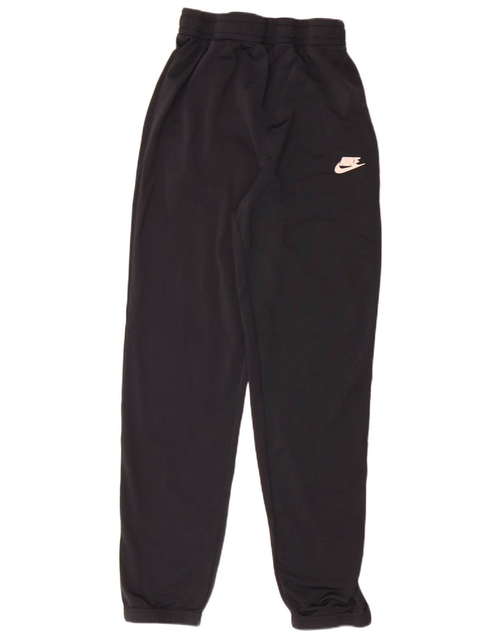 NIKE Boys Tracksuit Trousers Joggers 13-14 Years XL Black Polyester