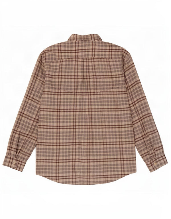 Wampum Chemise en flanelle pour homme en coton à carreaux beiges