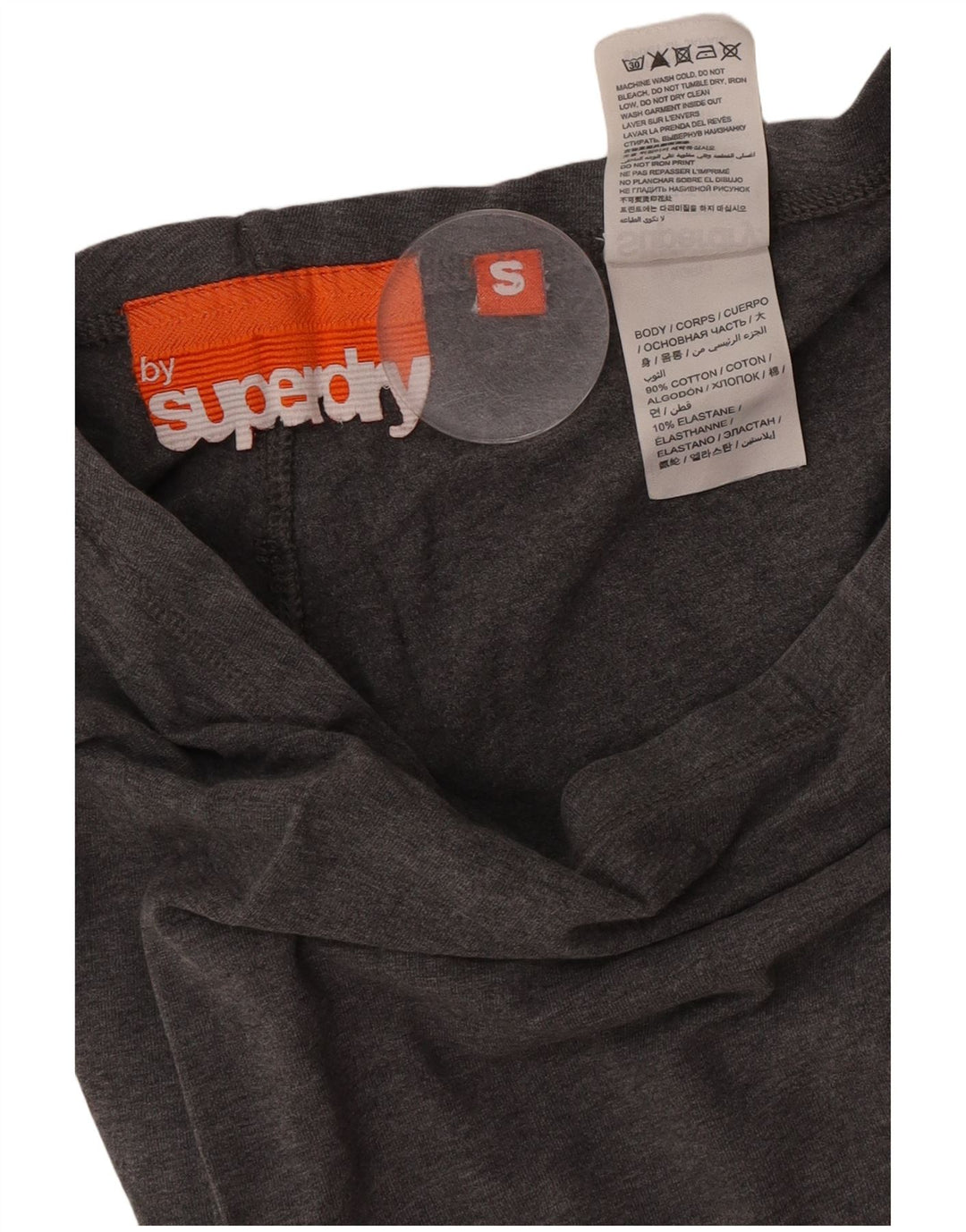 Superdry Legging Graphique Femme UK 8 Petit Gris Coton