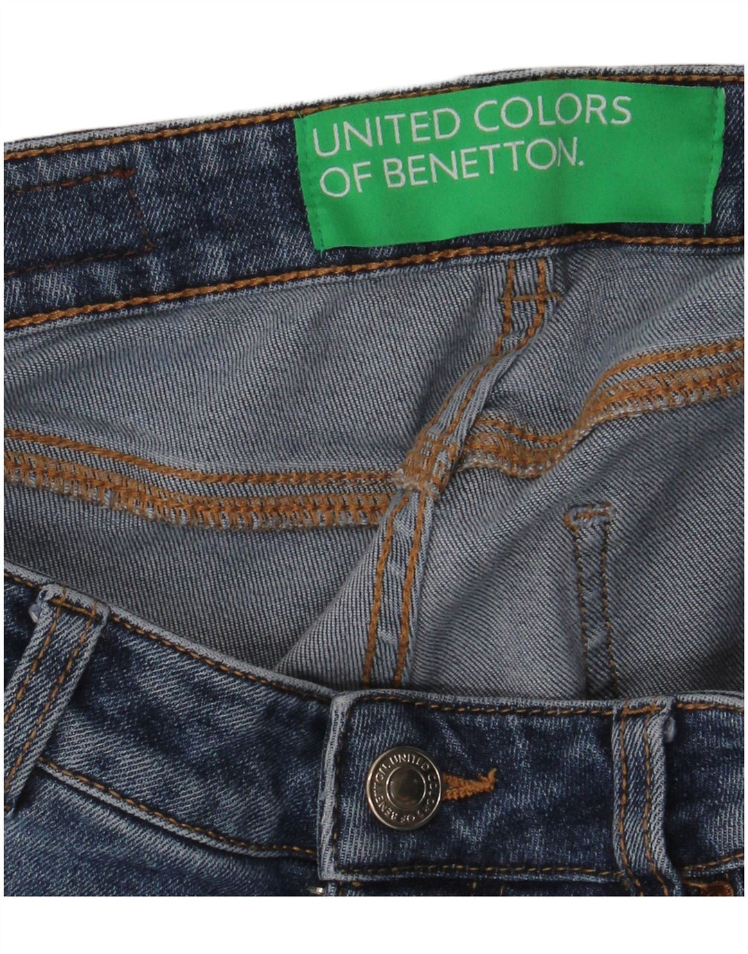 Benetton Jean Droit Femme W30 L32 Bleu