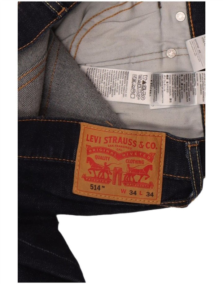 Levi's Jean Droit 514 Homme W34 L34 Bleu Marine Coton