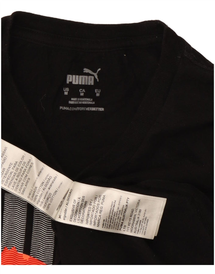 PUMA T-Shirt Graphique Homme Noir Moyen Coton