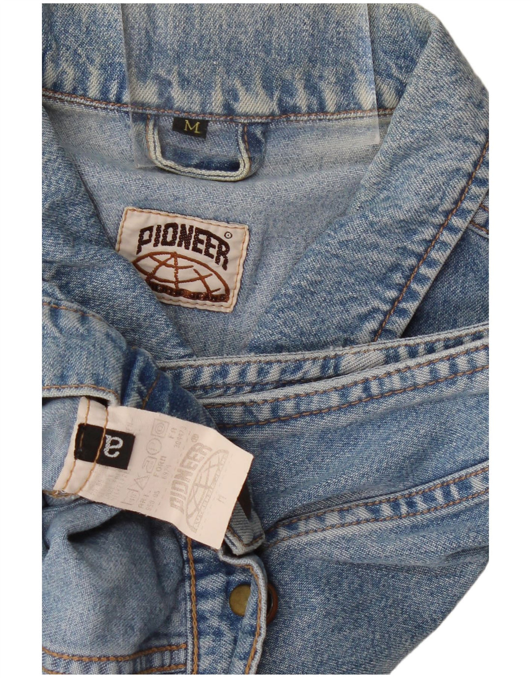 PIONEER Gilet court en denim pour femme UK 14 Bleu moyen Coton