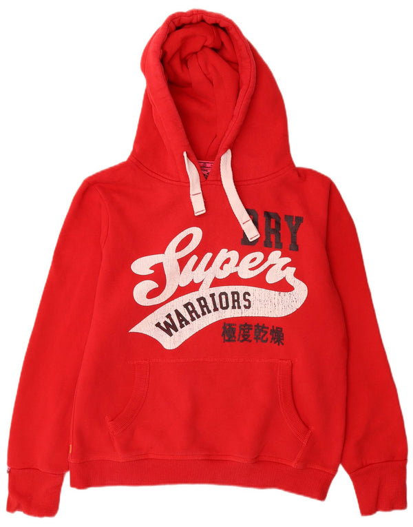 Superdry Pull à capuche graphique pour femme UK 18 XL Rouge Coton
