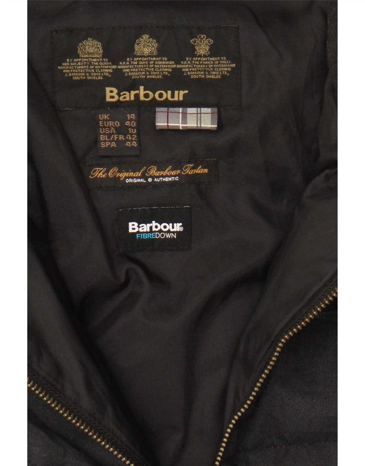 Barbour Manteau rembourré pour femme UK 14 Grand chevrons noirs
