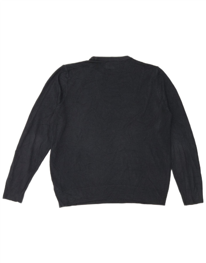 Marks & Spencer Pull col rond pour homme en acrylique bleu marine Taille L