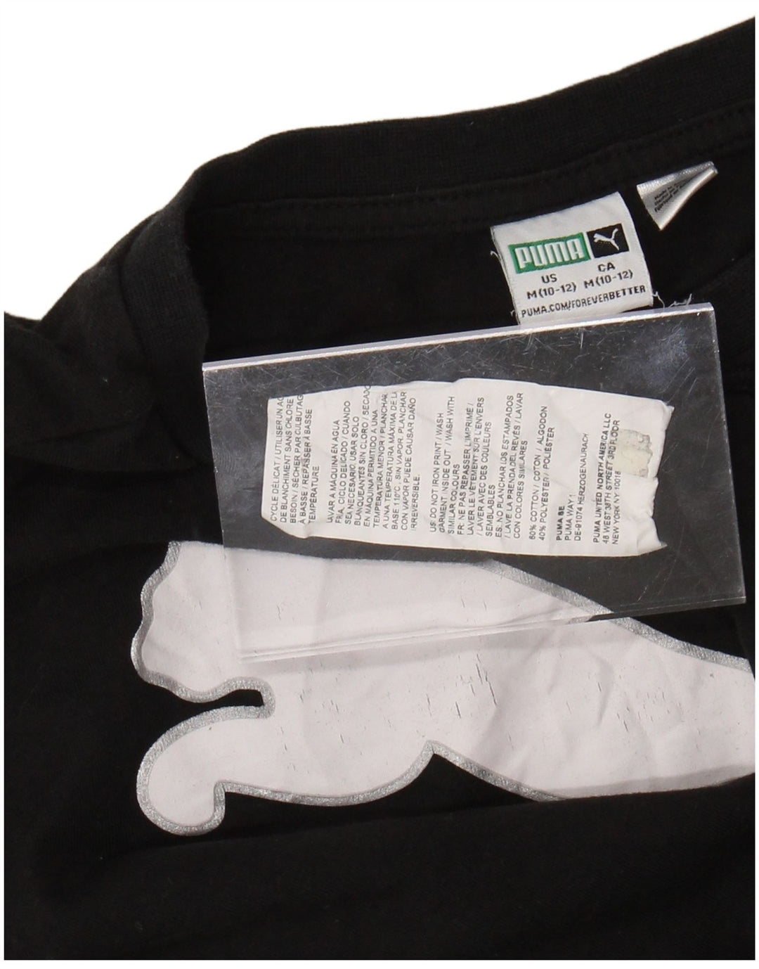 PUMA T-Shirt Graphique Fille 10-11 Ans Coton Noir Moyen