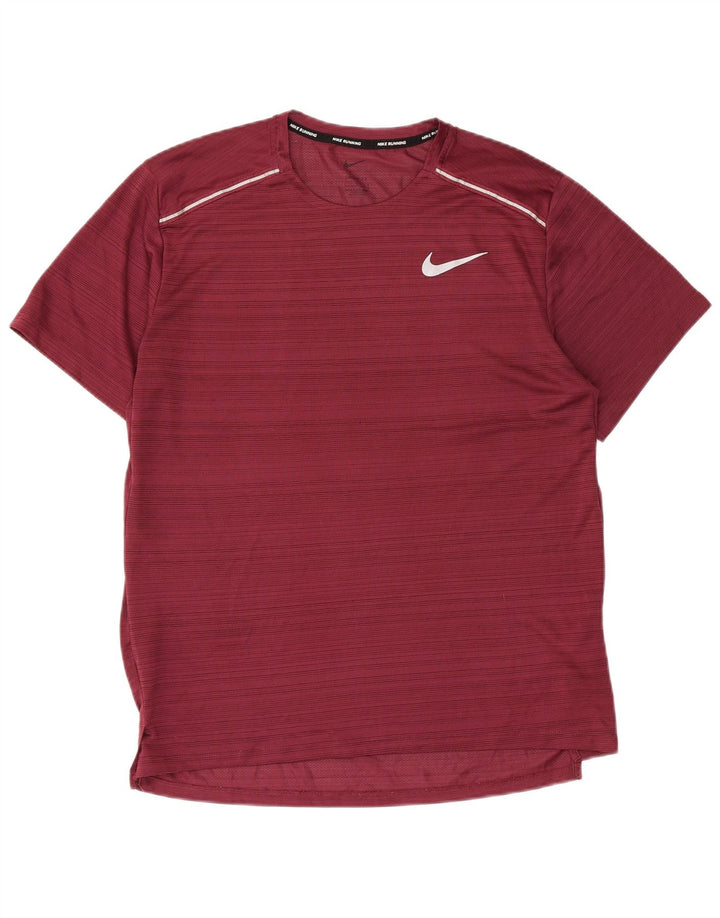 Nike T-shirt Dri Fit pour homme en polyester à fines rayures marron