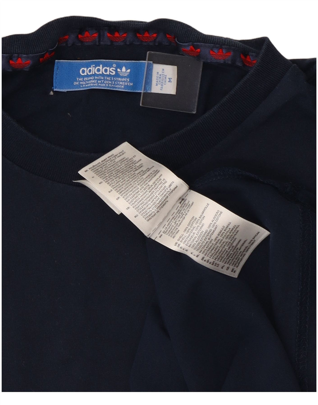 Adidas T-Shirt Homme Top Bleu Marine Rayé Coton