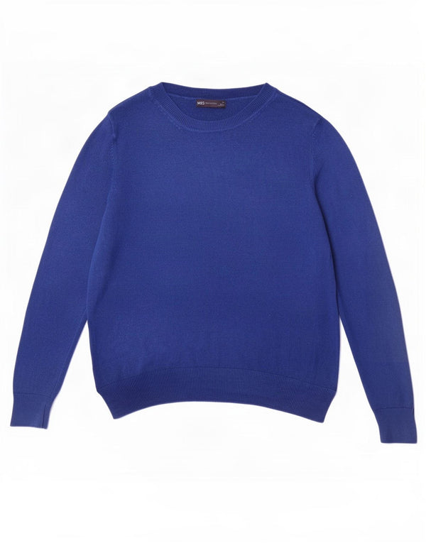 Marks & Spencer Pull col bateau pour femme UK 12 Bleu moyen Acrylique
