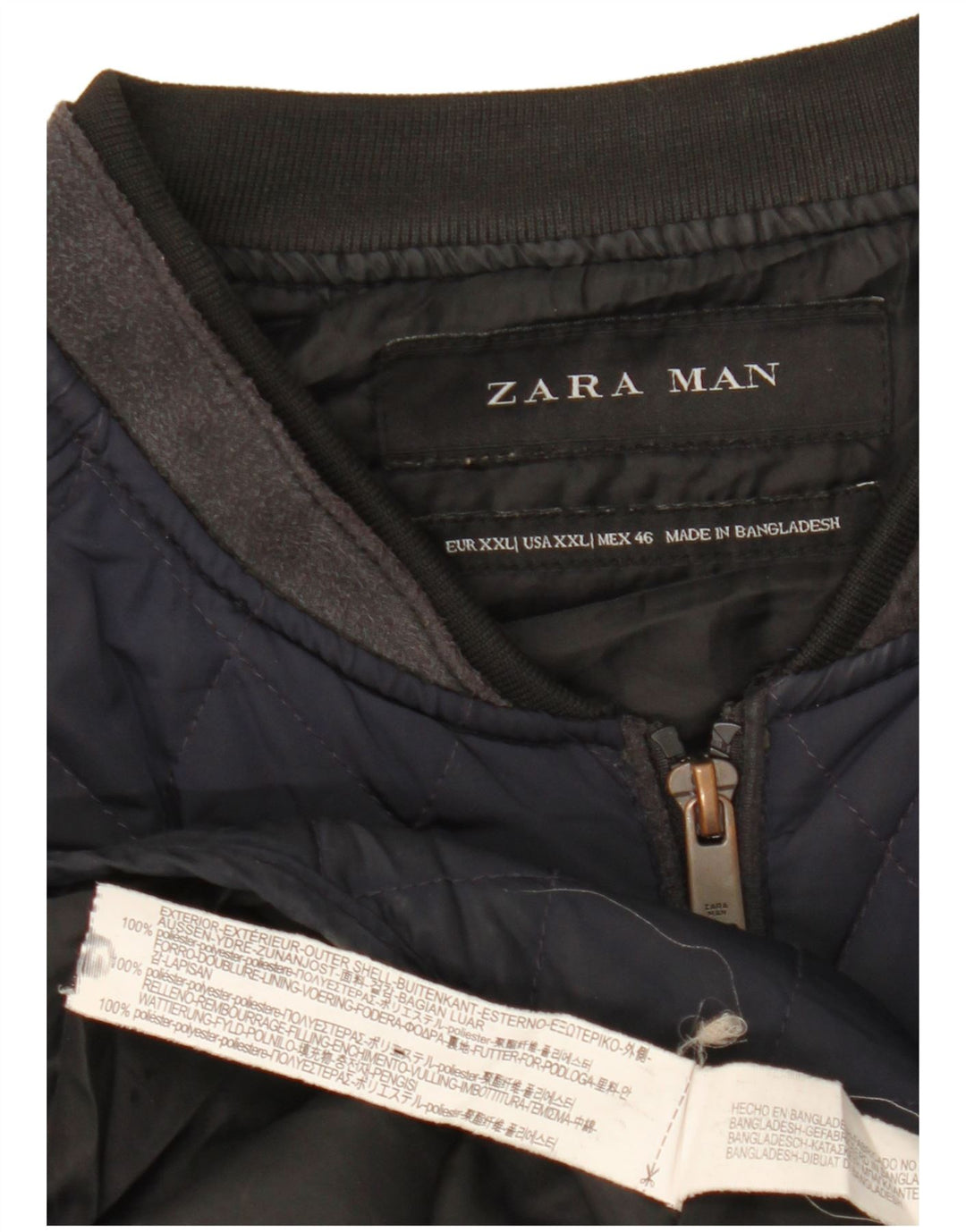Zara Gilet matelassé pour homme UK 44 2XL Bleu marine Polyester